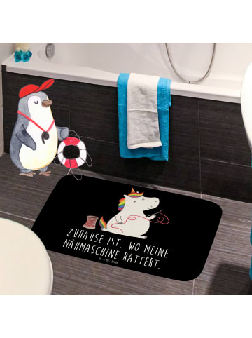 Mr. & Mrs. Panda Badematte Einhorn Näherin mit Spruch in Schwarz