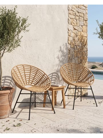 2er-Set Cocktailsessel ACERRA in Naturfarben/Beige/Schwarz