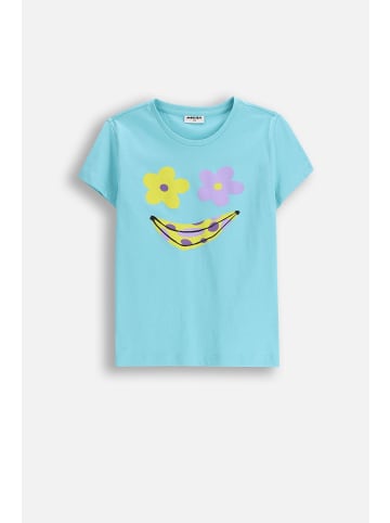 MOKIDA Baumwoll-T-Shirt mit kurzen Ärmeln in türkis