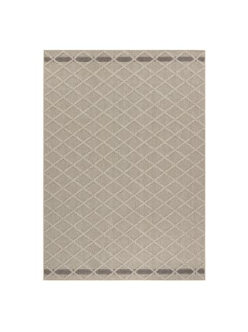 KADIMA DESIGN Teppich Outdoor Waschbar Raute CORTINA Strapazierfähig OEKO-TEX Balkon in Beige