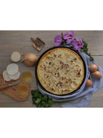 culinario 2er-Set: Pizzablech in schwarz-gesprenkelt
