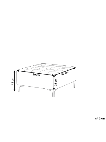 Beliani Ottomane ABERDEEN in Weiß/Schwarz - (W) 80 x (H) 41 x (L) 80 cm