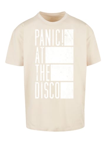 F4NT4STIC Heavy Oversize T-Shirt Panic At The Disco Block Text in sand