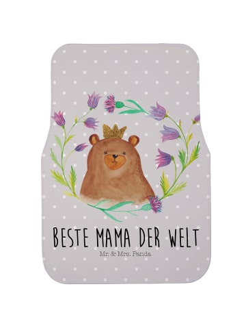 Mr. & Mrs. Panda Fußmatte Fürs Auto Bär Königin mit Spruch in Grau Pastell