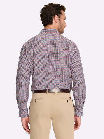 WITT WEIDEN Langarm-Hemd in rot-himmelblau-kariert