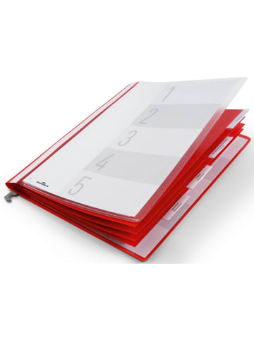 Durable Personalhefter A4 Hartfolie 5-fach-Register rot