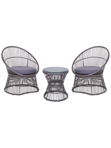 Beliani 3-tlg Bistro Set MESYNA in Beige/Grau
