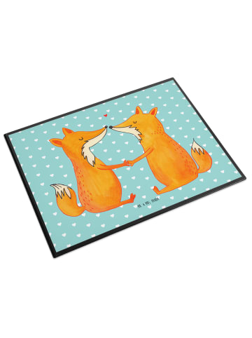 Mr. & Mrs. Panda Malunterlage Füchse Liebe ohne Spruch in Türkis Pastell