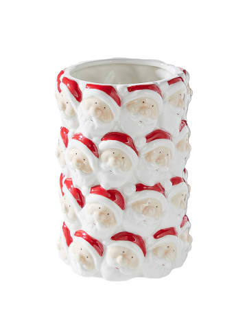 Butlers Vase X-MAS Santa in Weiß / Rot