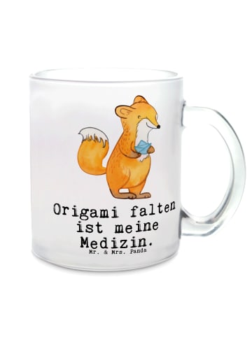 Mr. & Mrs. Panda Teetasse Fuchs Origami mit Spruch in Transparent