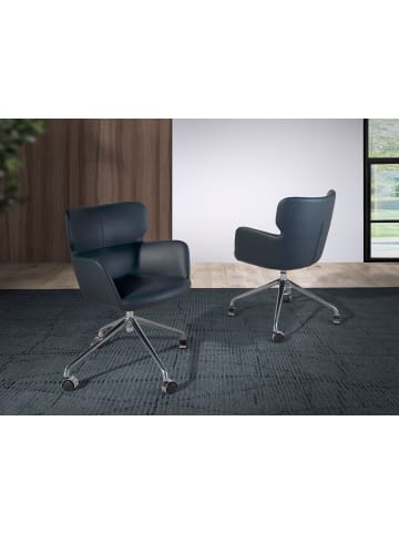 Angel Cerdá Büro-Drehstuhl 4110 in Blau / Stahl – (B)58 x (H)59 x (T)80 cm