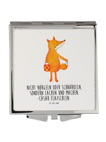 Mr. & Mrs. Panda Schminkspiegel Fuchs Laterne mit Spruch in Weiß