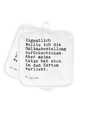 Mr. & Mrs. Panda Topflappen Eigentlich wollte ich die... mit Spruch in Weiß
