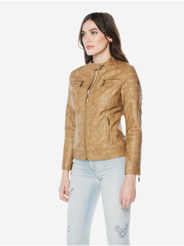 KOROSHI Damen-bikerjacke aus kunstleder in Lila / flieder