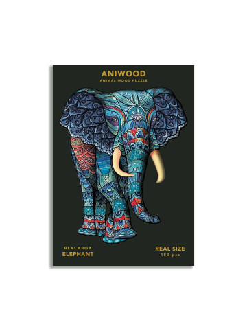 ANIWOOD Puzzle Elefant M 150 Teile, Holz (22,2 x 31,5 x 3 cm) in Mehrfarbig