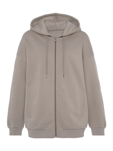 LASCANA Kapuzensweatjacke in taupe