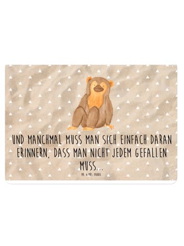 Mr. & Mrs. Panda Blechschild Affe mit Spruch in Sandig