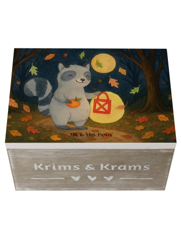 Mr. & Mrs. Panda Erinnerungsbox Waschbär Laterne Design ohne Spruch in Weiß
