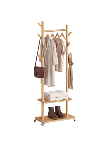 VASAGLE Garderobenständer Andi in Natur - (B)55 x (H)178 x (T)30 cm