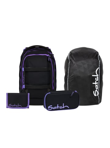 Satch Schulrucksack-Set PACK "Purple Phantom" 4-teilig in Schwarz