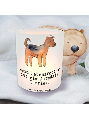 Mr. & Mrs. Panda Teelichthalter Airedale Terrier Lebensretter mi... in Transparent