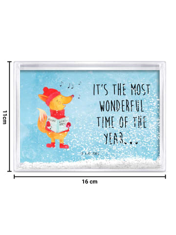 Mr. & Mrs. Panda Bilderrahmen Fuchs Sänger mit Spruch in Eisblau