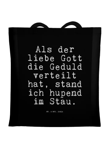 Mr. & Mrs. Panda Tragetasche Als der liebe Gott... mit Spruch in Schwarz