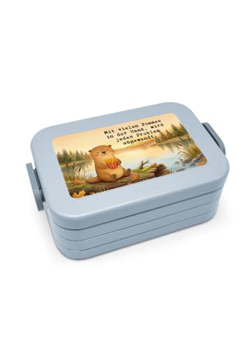 Mr. & Mrs. Panda Brotdose Otter See Pommes Design mit Spruch in Blau Pastell
