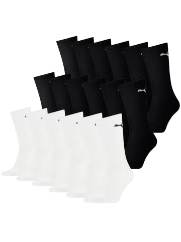 Puma Socken 18 Paar Puma Sport Cush Crew in Schwarz - Weiß