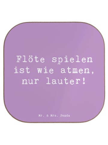 Mr. & Mrs. Panda Untersetzer Spruch Flöte Atem mit Spruch in Lavendeltraum