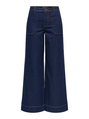 JDY Jeans mit weitem Bein in Dark Blue Denim