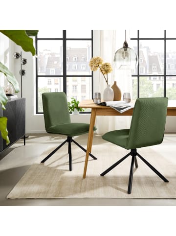 home24 Esszimmerstuhl Twatasha 2er- Set in Olivgrün