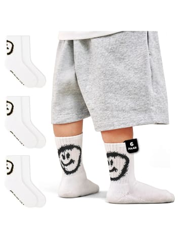 von Jungfeld Tennissocken Smiley Kinder Sportsocken in Weiß