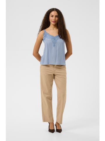 Cream Jersey-Top ärmellos CRANNA A-shape in Stonewash