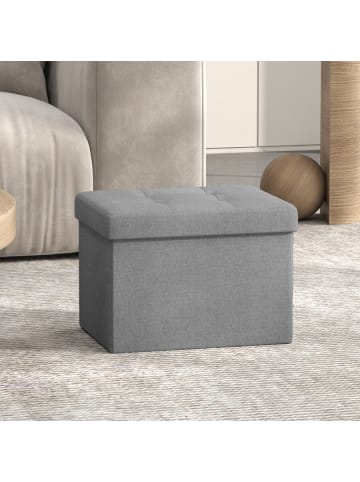 SONGMICS Sitzhocker Minota in Hellgrau - (B)40 x (H)31 x (T)31 cm