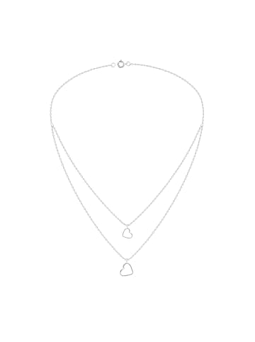 Alexander York Kette Layering-Look HERZ in 925 Sterling Silber in silber