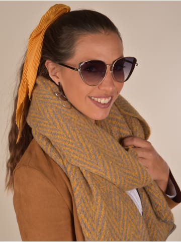 styleBREAKER Cateye Sonnenbrille in Gold / Grau Verlauf