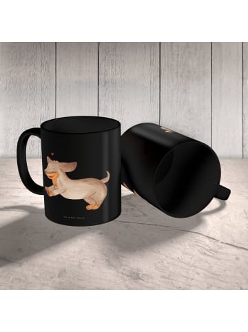 Mr. & Mrs. Panda Tasse Hund Dackel ohne Spruch in Schwarz