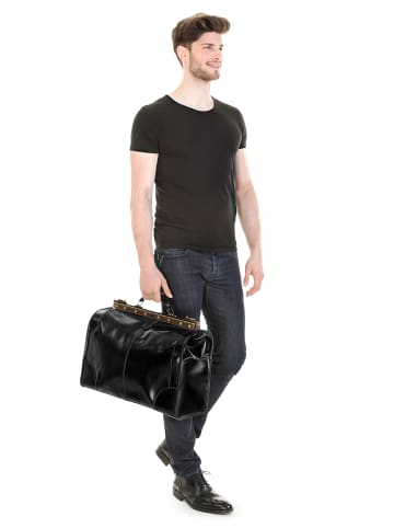 piké Doktortasche / Reisetasche LOMBARDIA GRANDE echt Leder in schwarz