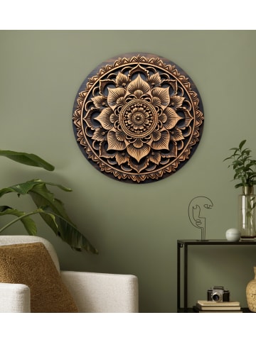 OnlyWow Rundes Wandbild Gelb