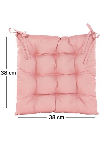 JACK Outdoor Stuhlkissen Sitzkissen 38x38cm Wasserfest in Altrosa