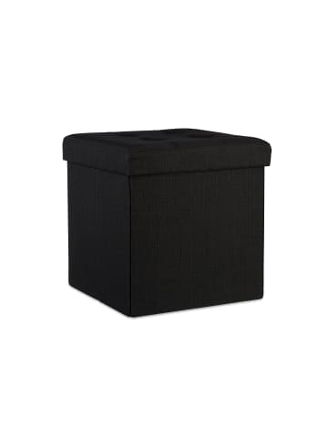 relaxdays Faltbarer Sitzhocker in Schwarz - 38 cm