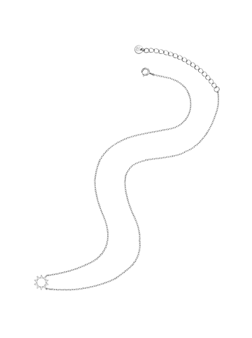 Glanzstücke München Halskette Blume/Kreis aus Sterling Silber mit Zirkonia in silber