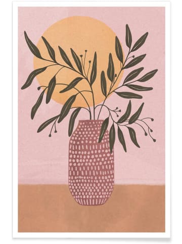 Juniqe Poster "Olive Branch" in Rosa