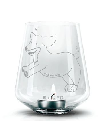 Mr. & Mrs. Panda Windlicht Hund Dackel ohne Spruch in Transparent