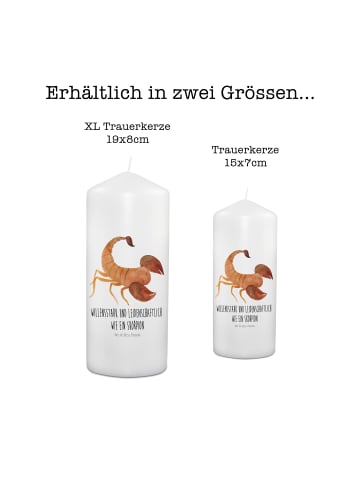 Mr. & Mrs. Panda Trauerlicht Sternzeichen Skorpion mit Spruch in Weiß