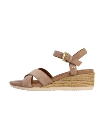 Geox Ischia Corda Leder-Sandalen mit Keilabsatz Rose