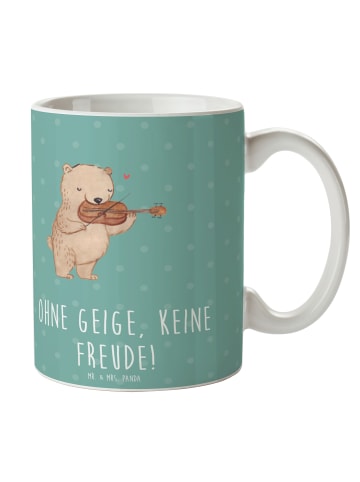 Mr. & Mrs. Panda Tasse Geige Freude mit Spruch in Meeresbrise