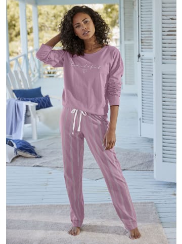 VIVANCE DREAMS Pyjama in mauve gestreift
