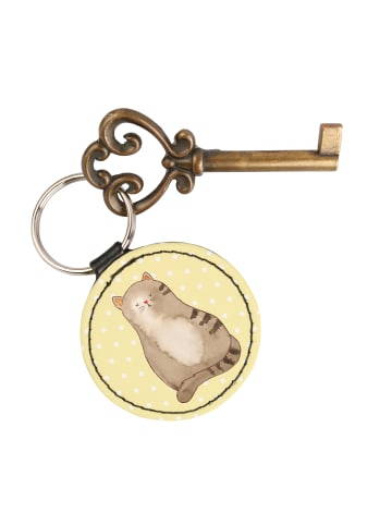 Mr. & Mrs. Panda Schlüsselanhänger Katze Sitzen ohne Spruch in Gelb Pastell